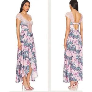 Free People FP Intimately Bad For You Maxi Bodysuit Dress Dusty Rose Combo NWT